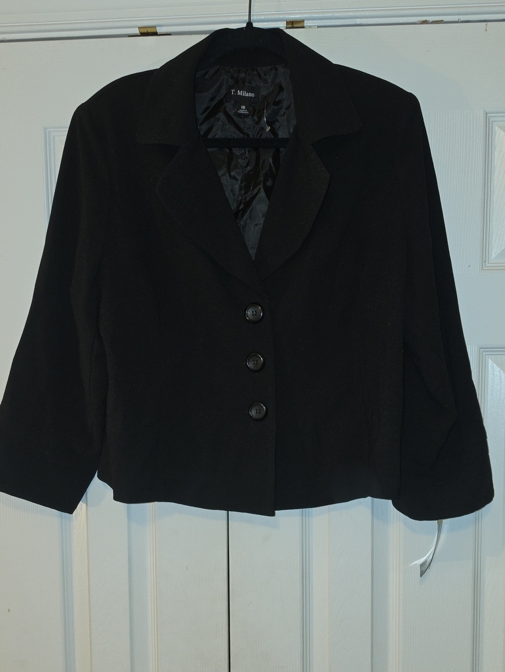 Milano Women's Black Cropped Button Jacket
